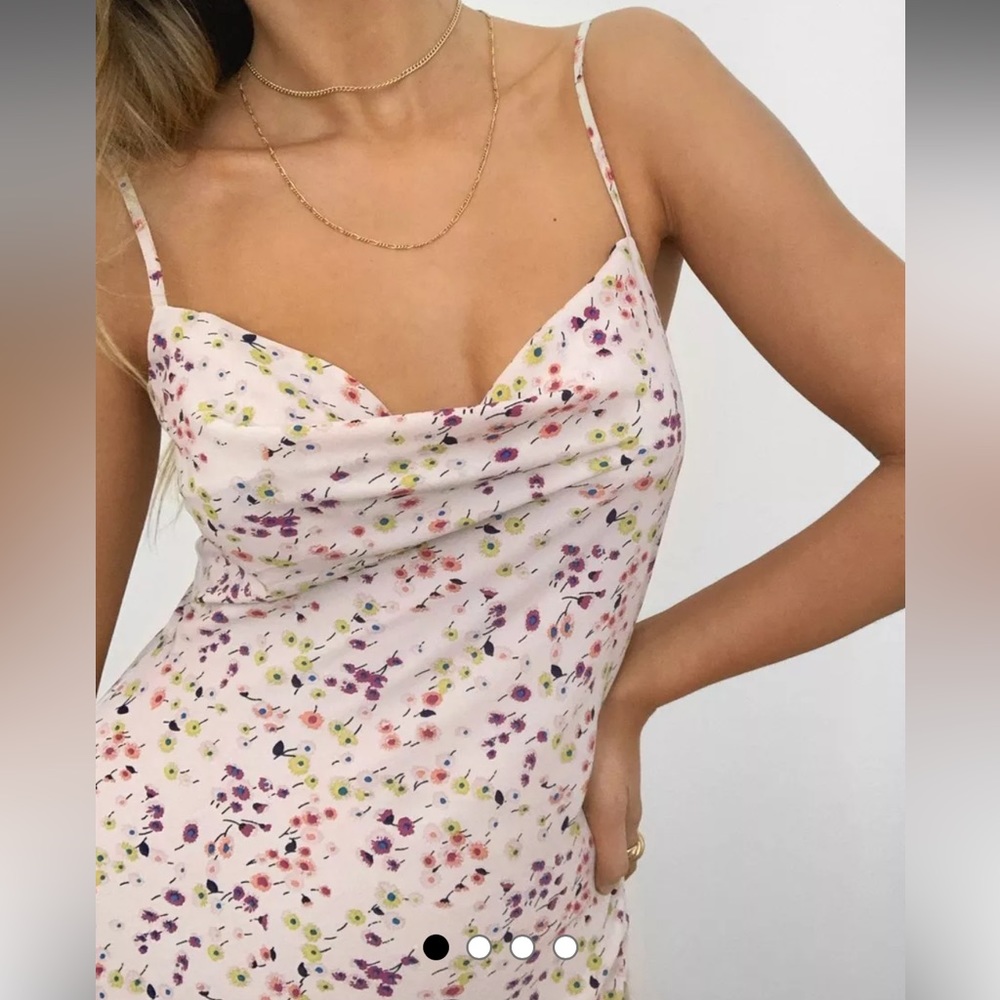 Nasty Gal Floral Cowl Neck Bodycon Dress